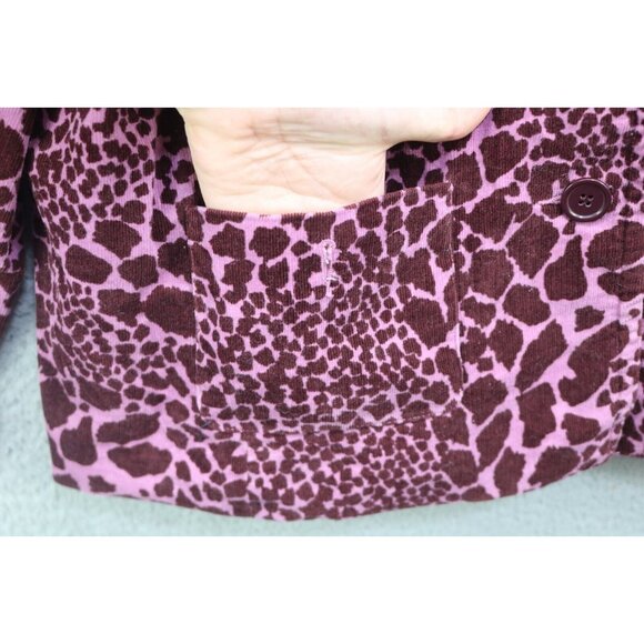 Susan Graver Animal Print Corduroy Blazer-Size 1X-Pockets - Picture 5 of 12